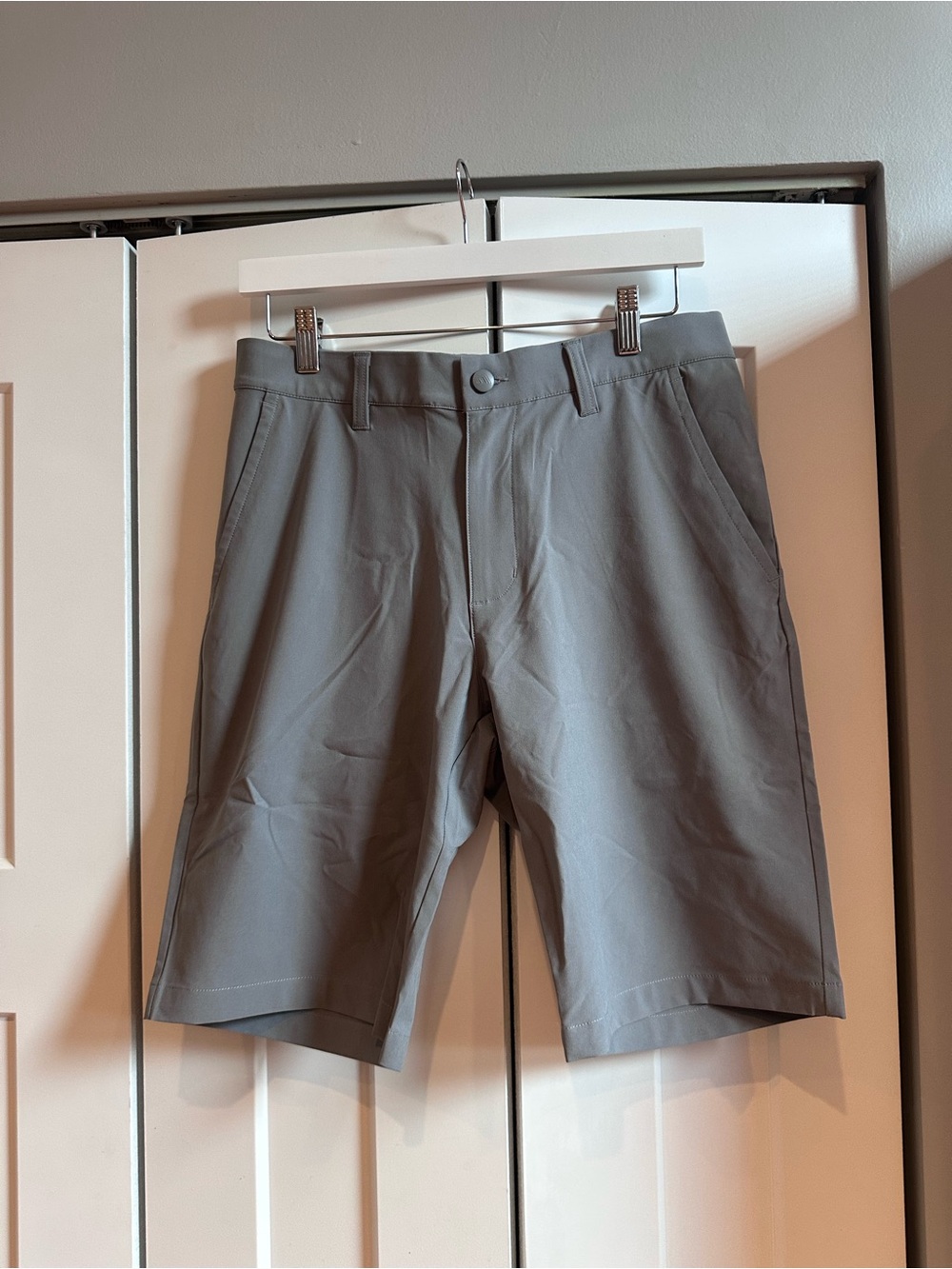 Adidas Men's Light Gray Flat Front Shorts